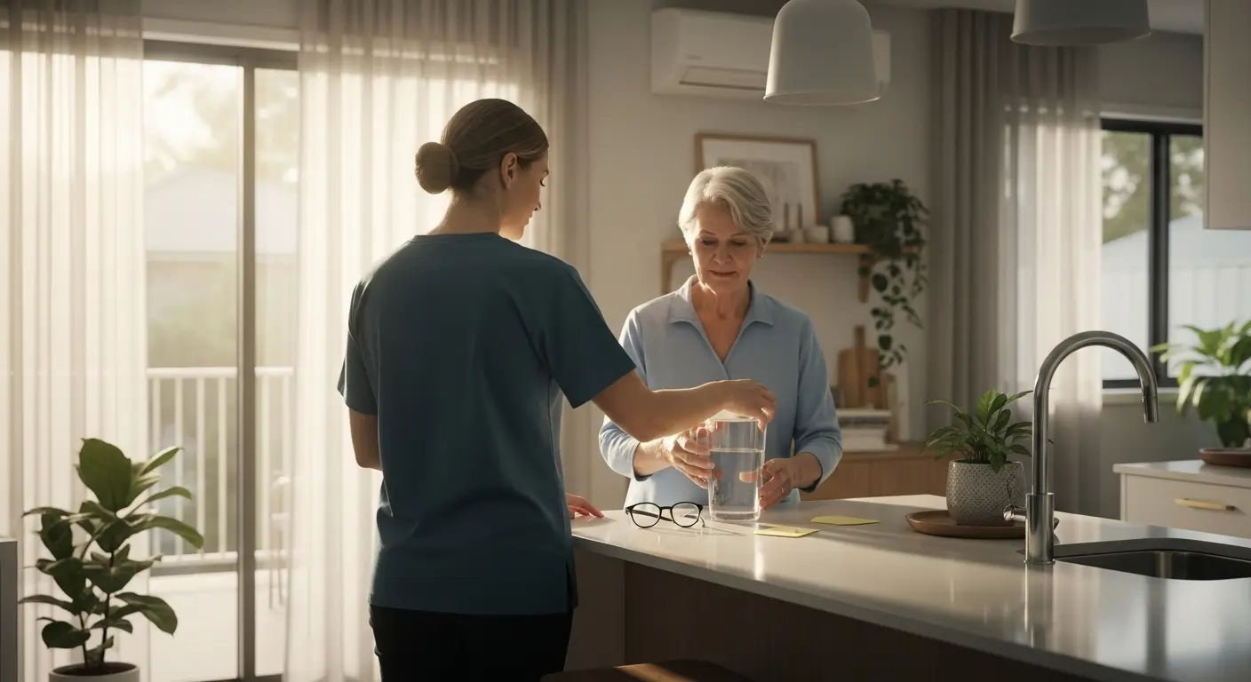 Brisbane home environment showing morning routines for NDIS in-home care scheduling