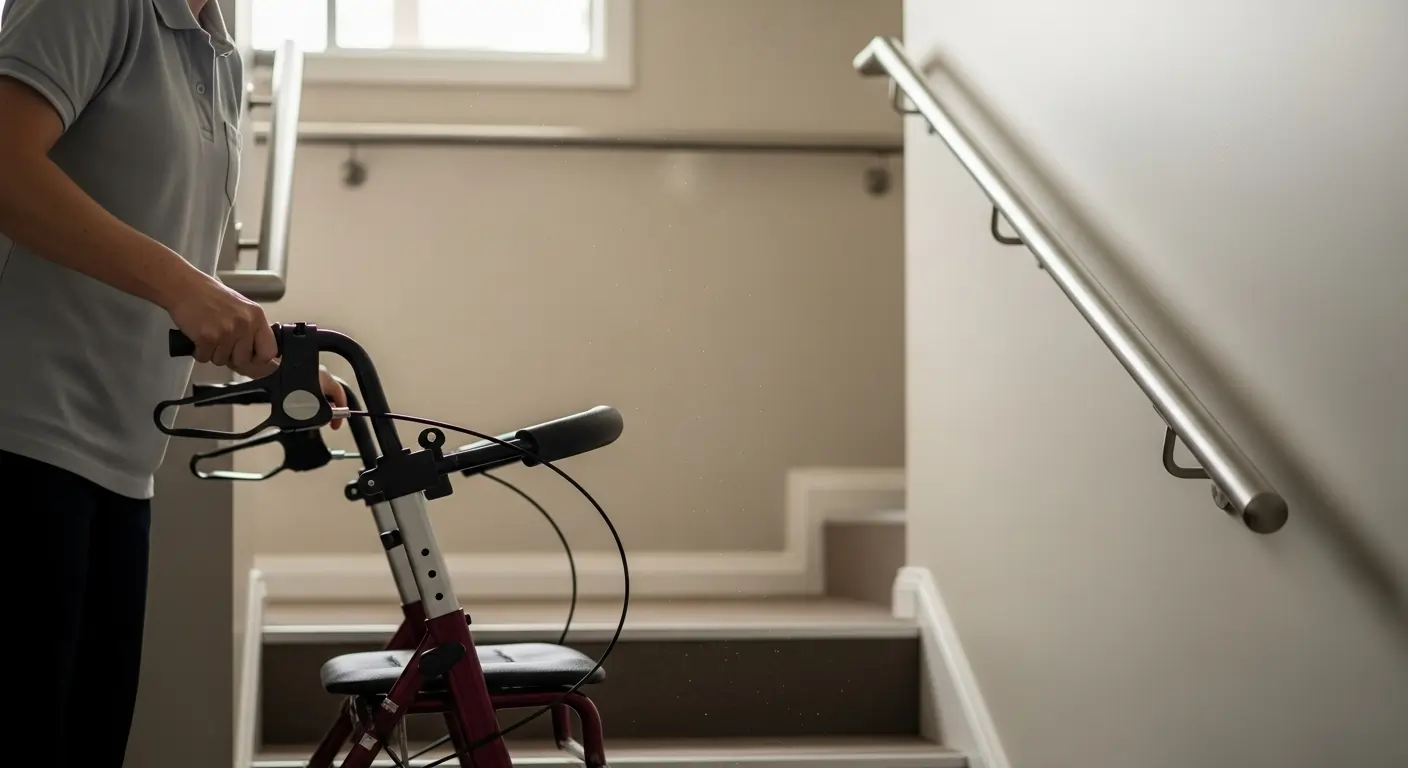 Mobility aids and safety rails being set up for NDIS hospital discharge in Perth