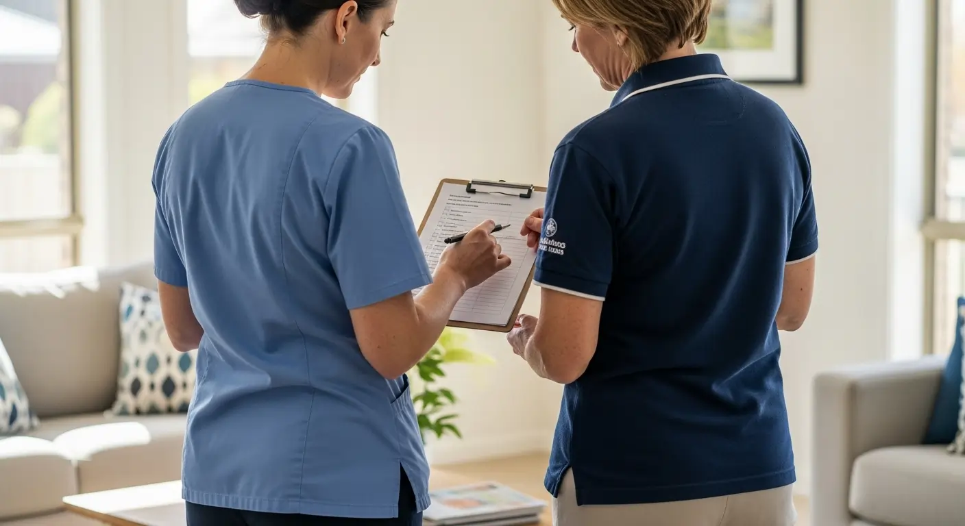 Nurse providing supervision and guidance for personal care workers in Perth. Nurse providing supervision and guidance for personal care workers in Perth.