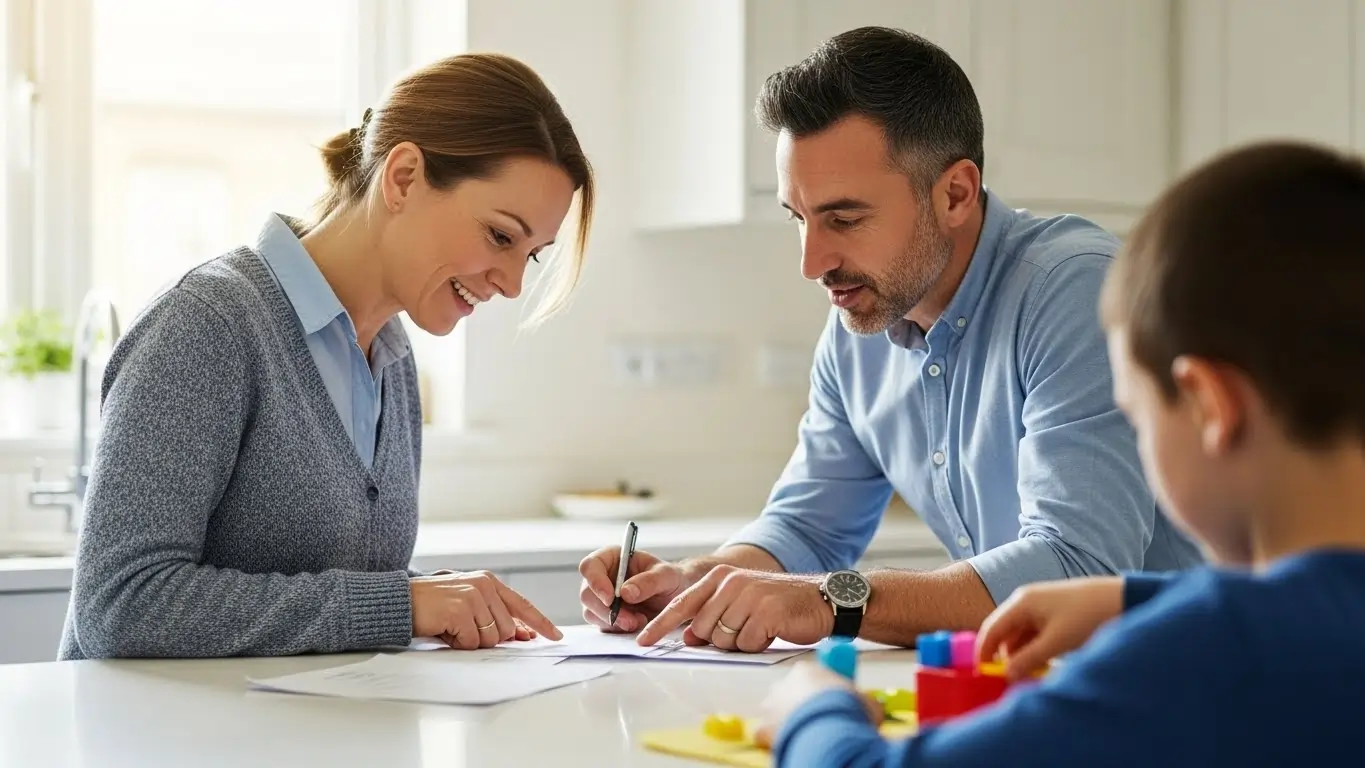 Family and support worker coordinating Intellectual Disability support plan. Family and support worker coordinating Intellectual Disability support plan.