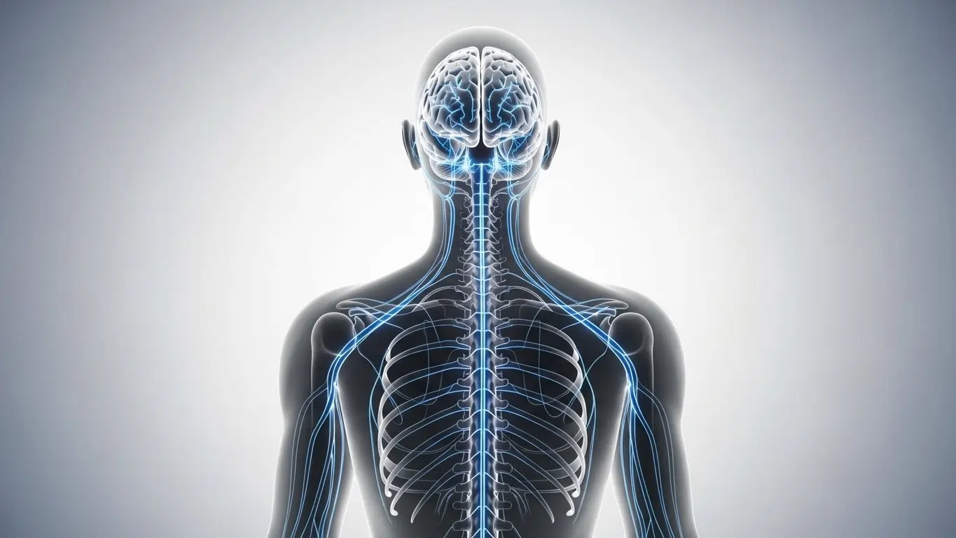 Illustration showing nerve pathway disruption in the central nervous system caused by Multiple Sclerosis. Illustration showing nerve pathway disruption in the central nervous system caused by Multiple Sclerosis.