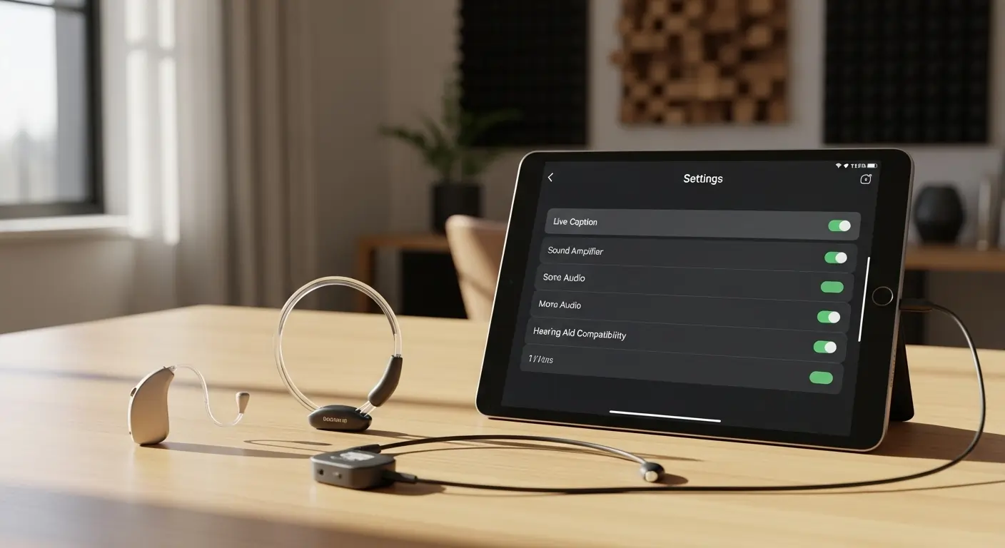 Assistive listening device and tablet used in NDIS hearing loss programs