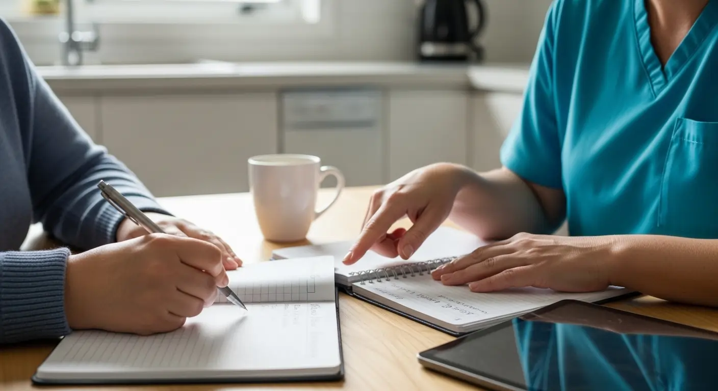NDIS Support Worker Assisting With Daily Routine Planning Pascoe Vale