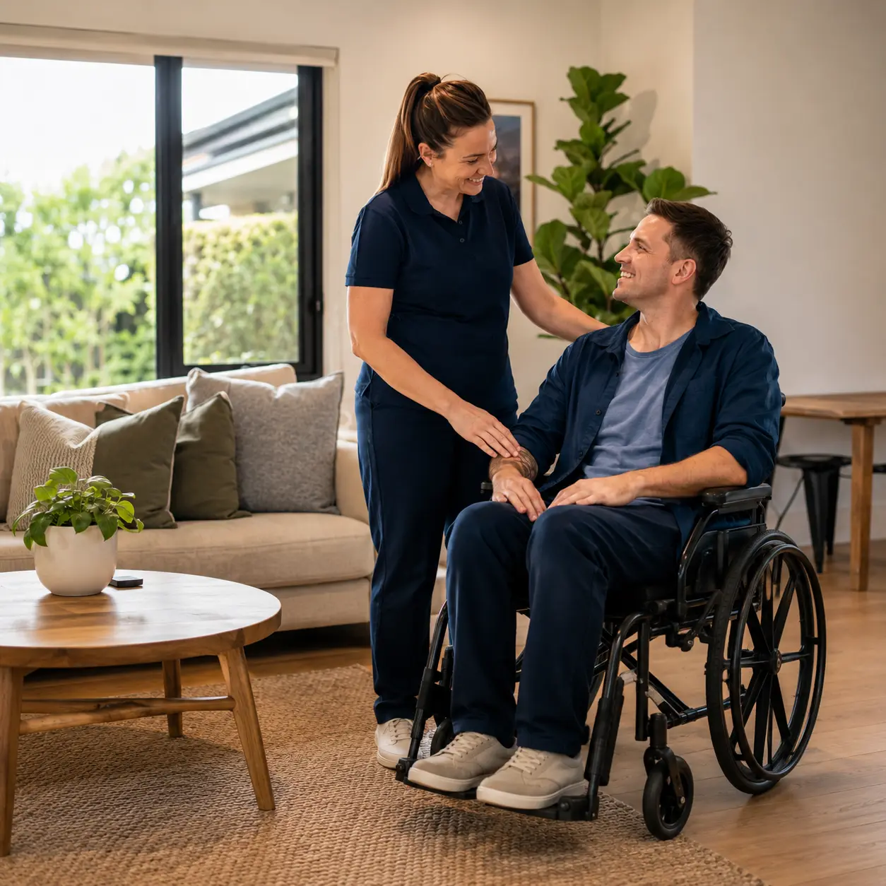 TAC personal care provider supporting a client at home in Melbourne TAC personal care support worker Melbourne helping a client at home